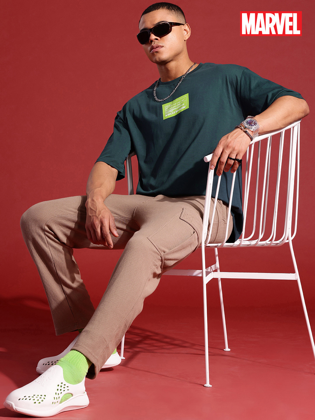 

MARVEL STREET Cyber Punk Men Hulk Printed Pure Cotton T-shirt, Green