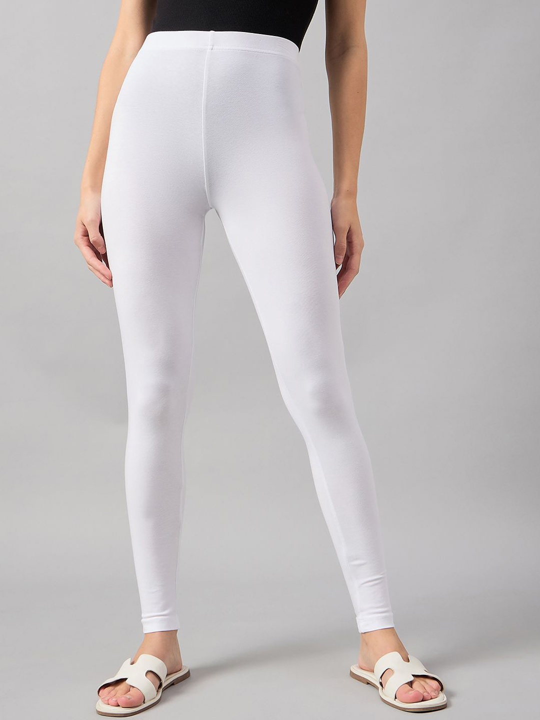 

98 Degree North Cotton Ankle-Length Leggings, White