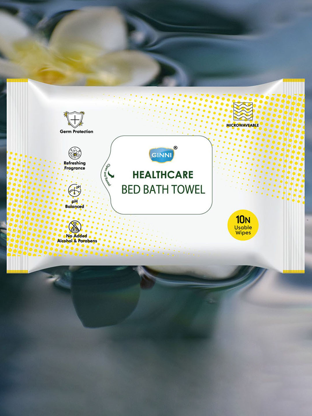 

Ginni Set Of 6 Healthcare Bed Bath Towel - 10Pcs Each, White