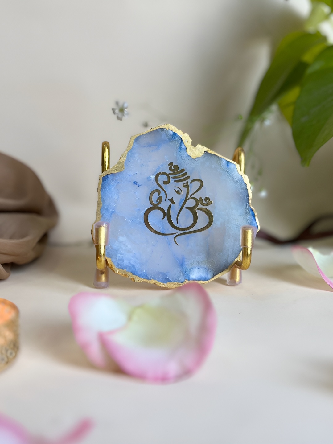 

HOMEARTE Blue & Gold Toned Lord Ganesha Religious Idol Showpiece