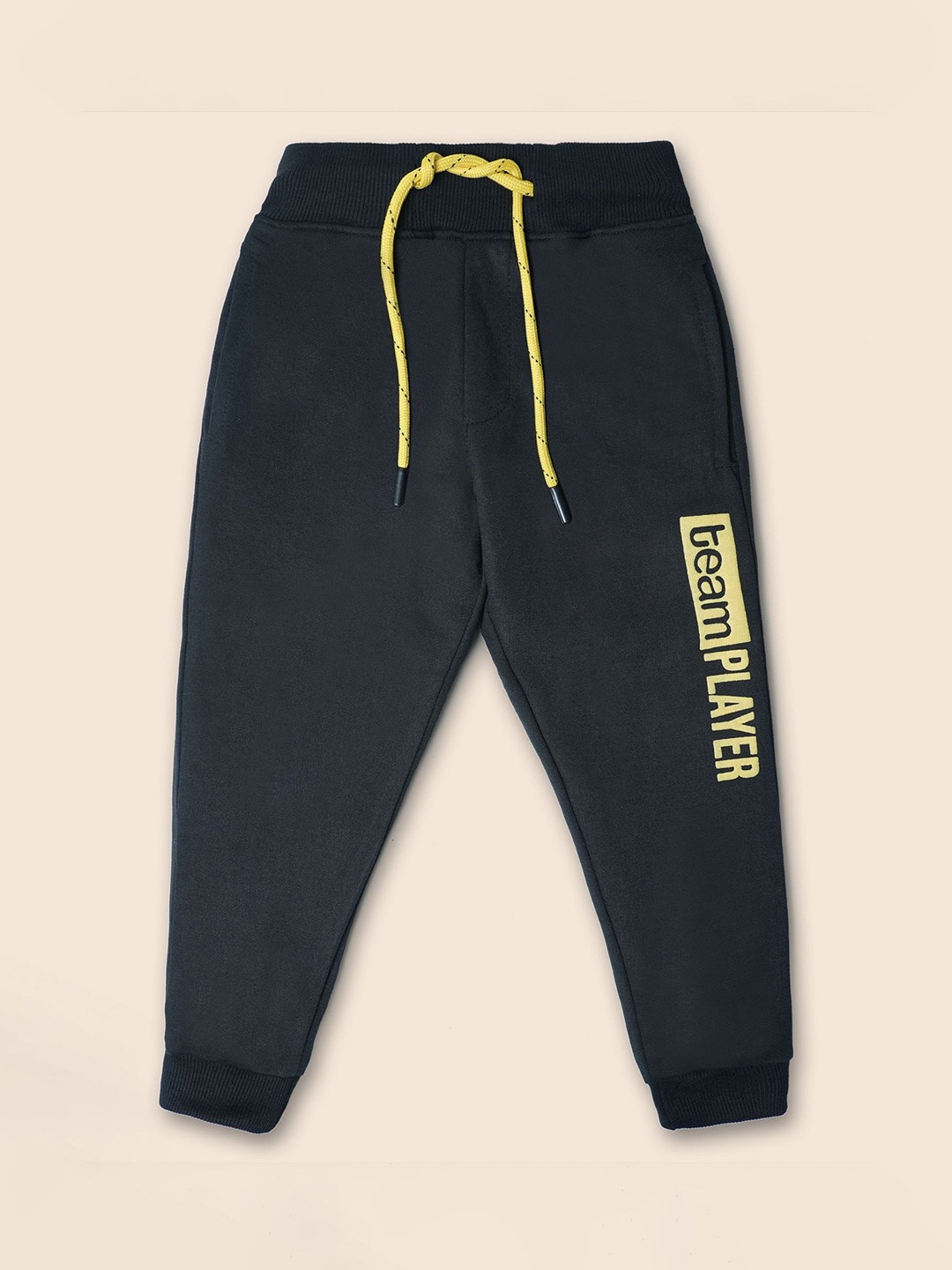 

Nino Togs Boys Printed Cotton Mid-Rise Joggers, Black