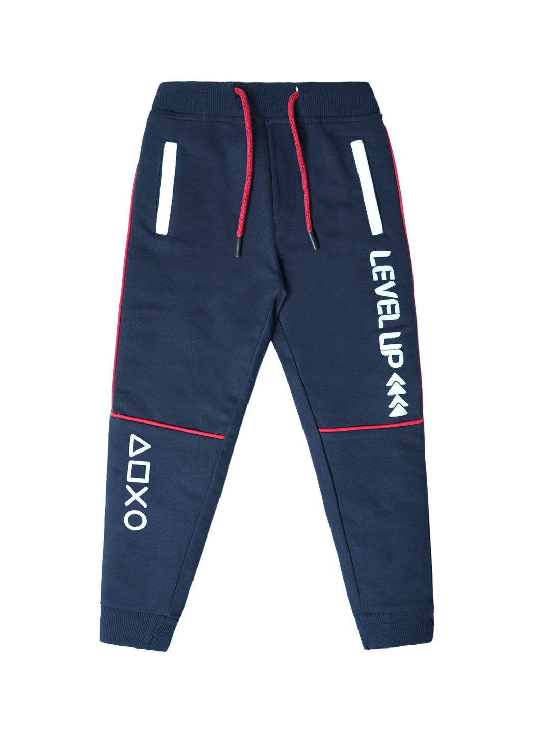 

Nino Togs Boys Printed Cotton Mid-Rise Joggers, Navy blue