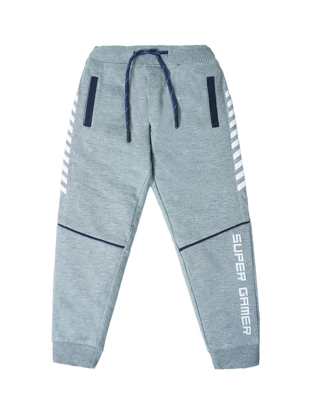 

Nino Togs Boys Printed Mid-Rise Pure Cotton Joggers, Grey