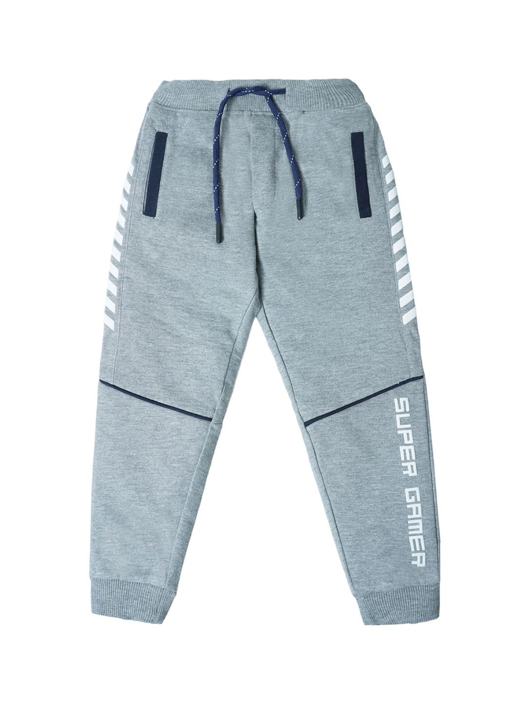 

Nino Togs Boys Printed Pure Cotton Mid-Rise Joggers, Grey