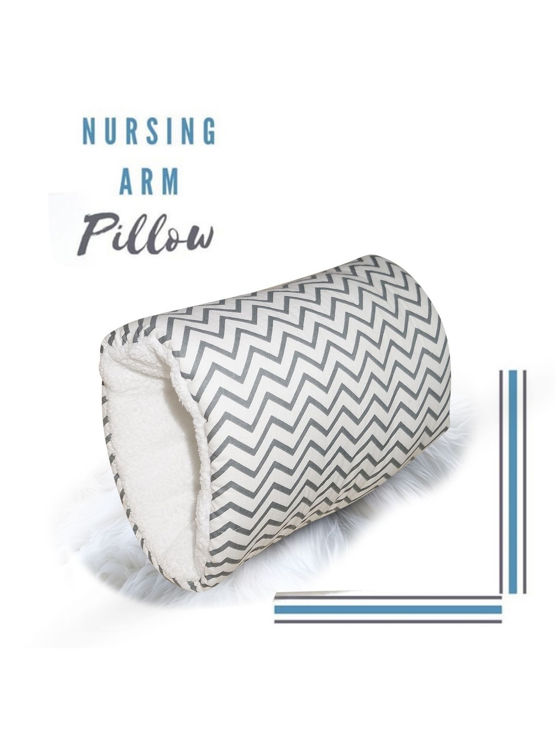 

OSCAR HOME White & Grey Printed Cotton Filled Cotton Breathable Maternity Pillow