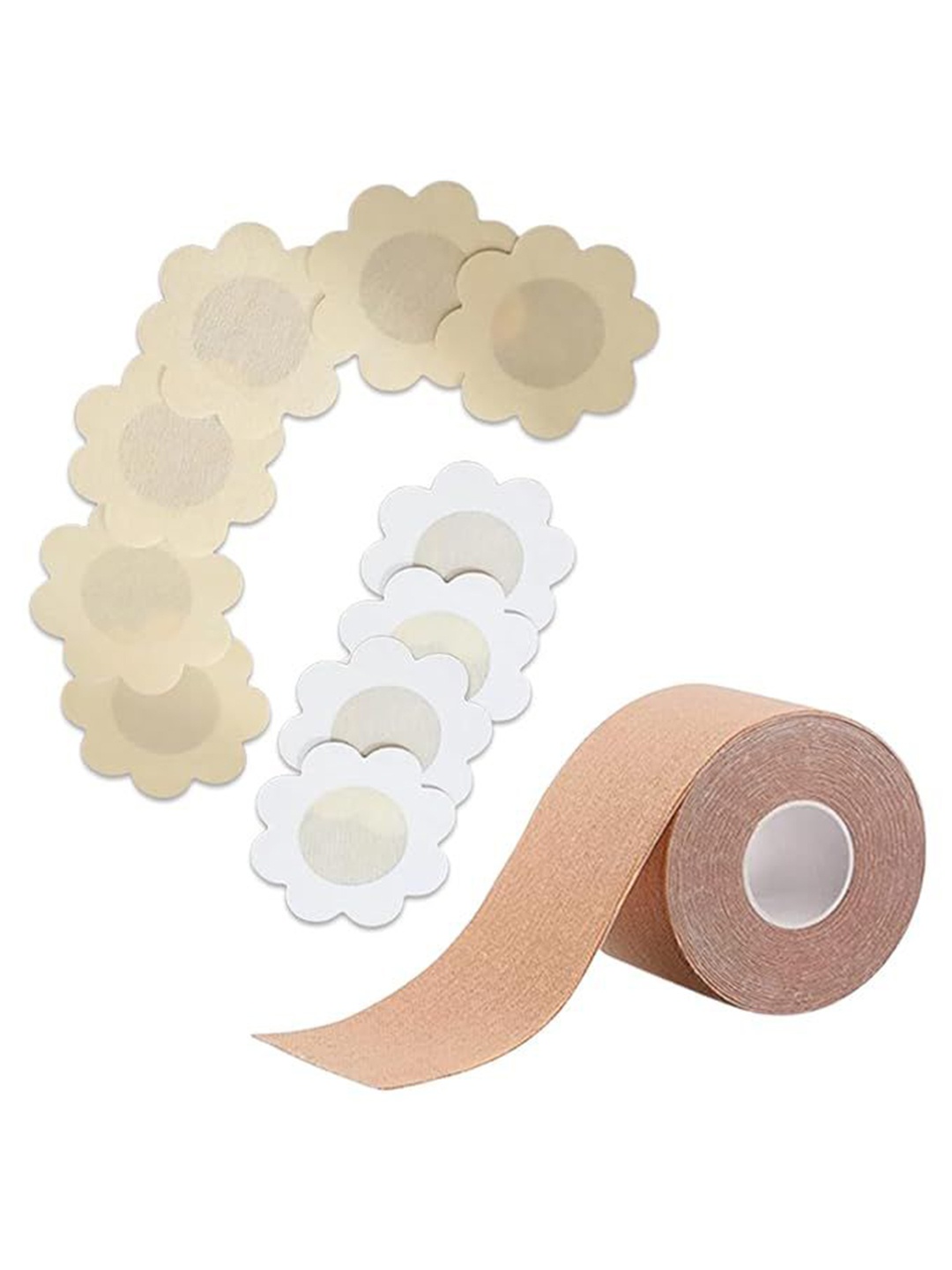 

DALUCI Set of 10 Nipple Cover with Body Tape Lingerie accessories, Beige