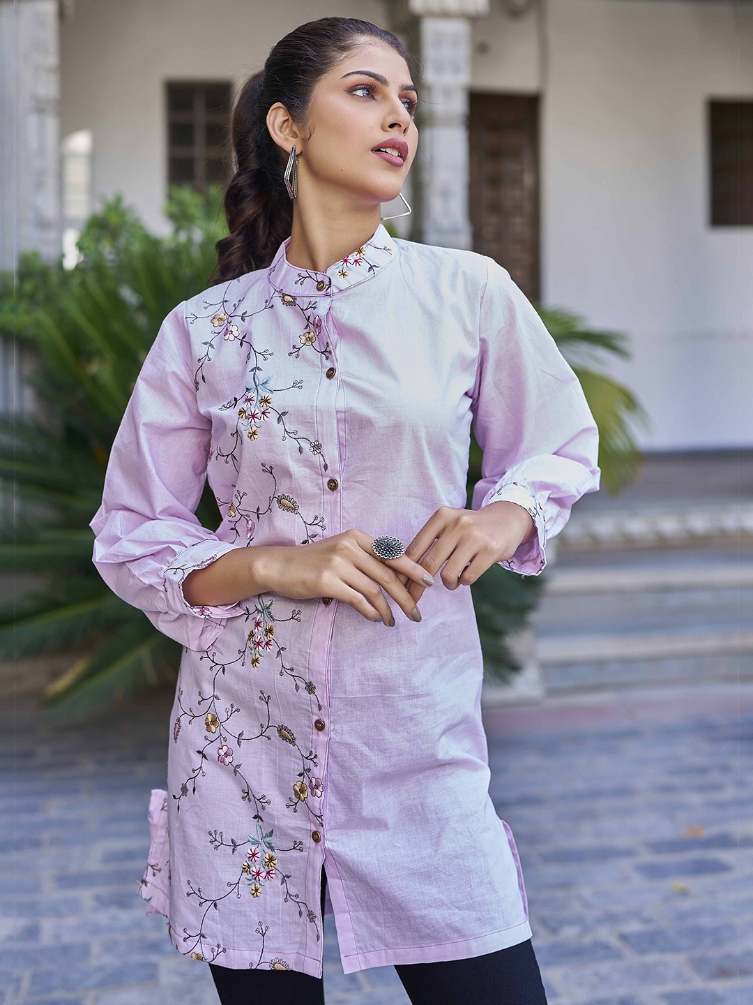 

Kesudi Women Floral Printed Shirt Dress, Lavender