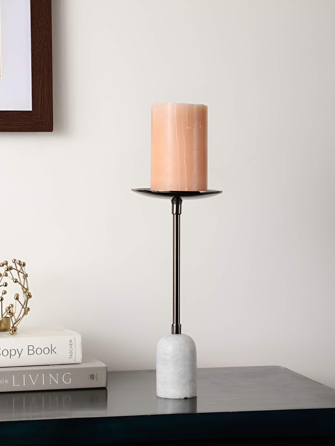 

Decor de Maison Black & White Pillar Aluminium Candle Holder