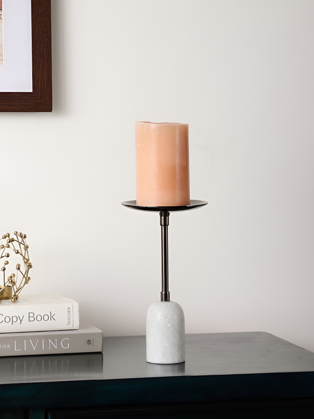 

Decor de Maison Black & White Pillar Aluminium Candle Holder