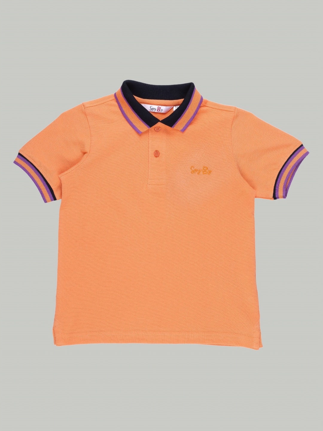 

SPYBY Boys Cotton Polo Collar T-shirt, Orange