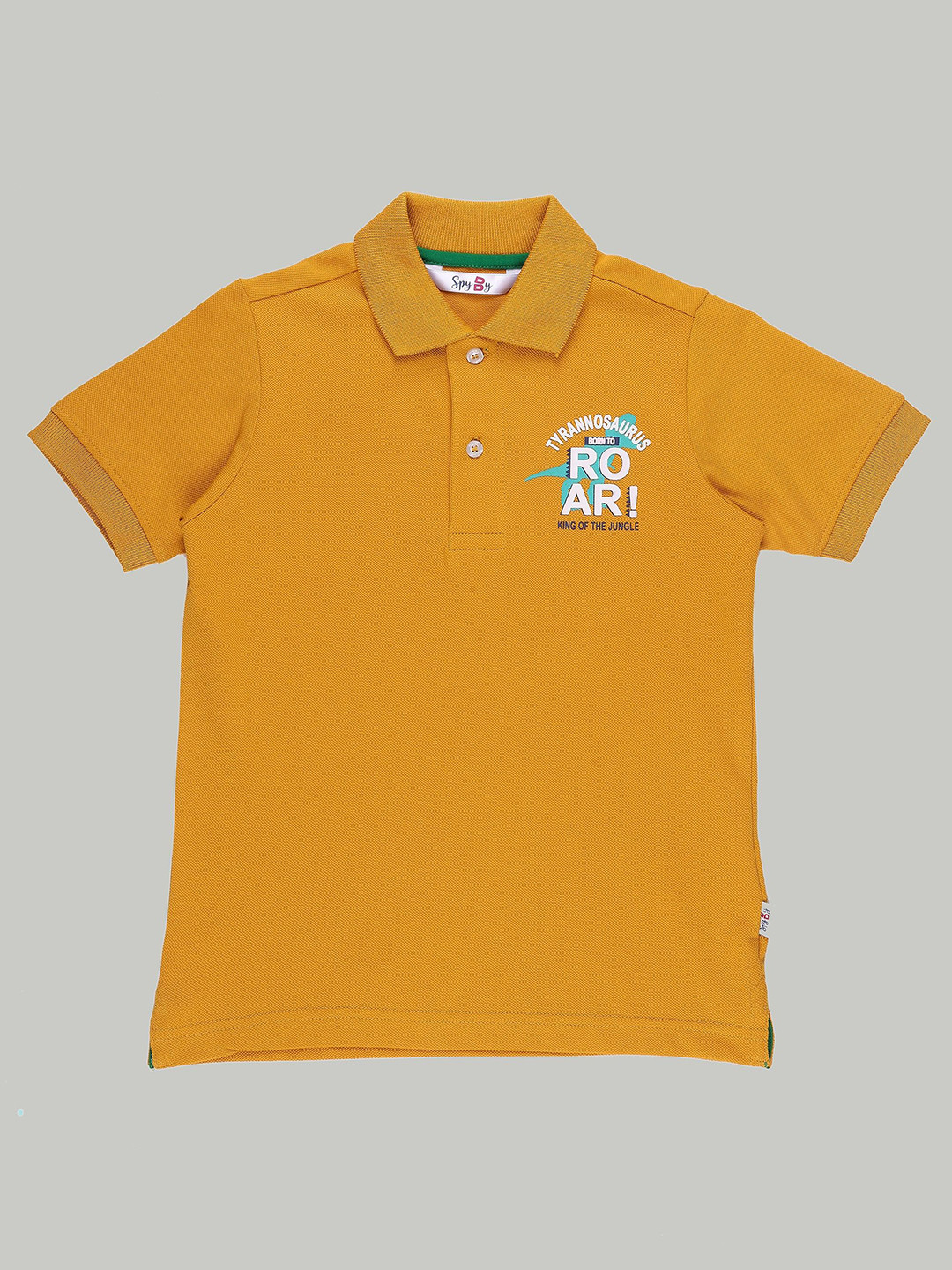 

SPYBY Boys Polo Collar Applique T-shirt, Mustard