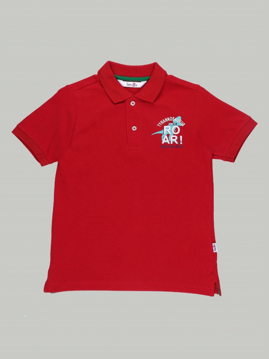 

SPYBY Boys Polo Collar Applique T-shirt, Red