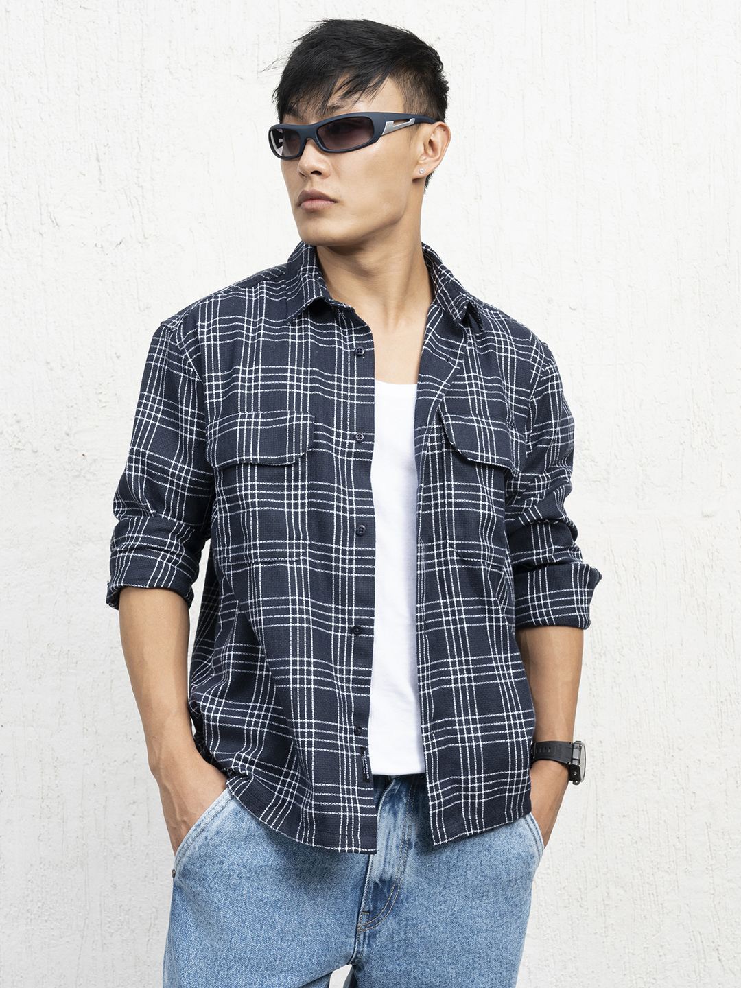 

Hubberholme Men Standard Spread Collar Other Checks Checked Cotton Oversized Casual Shirt, Multi