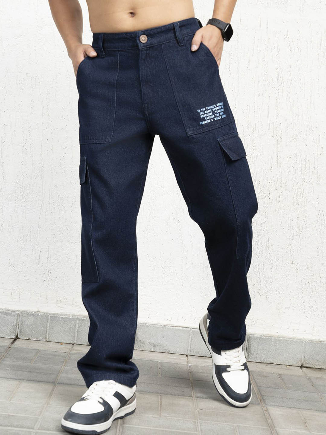 

Hubberholme Men Mid-Rise Relaxed Fit Jeans, Navy blue