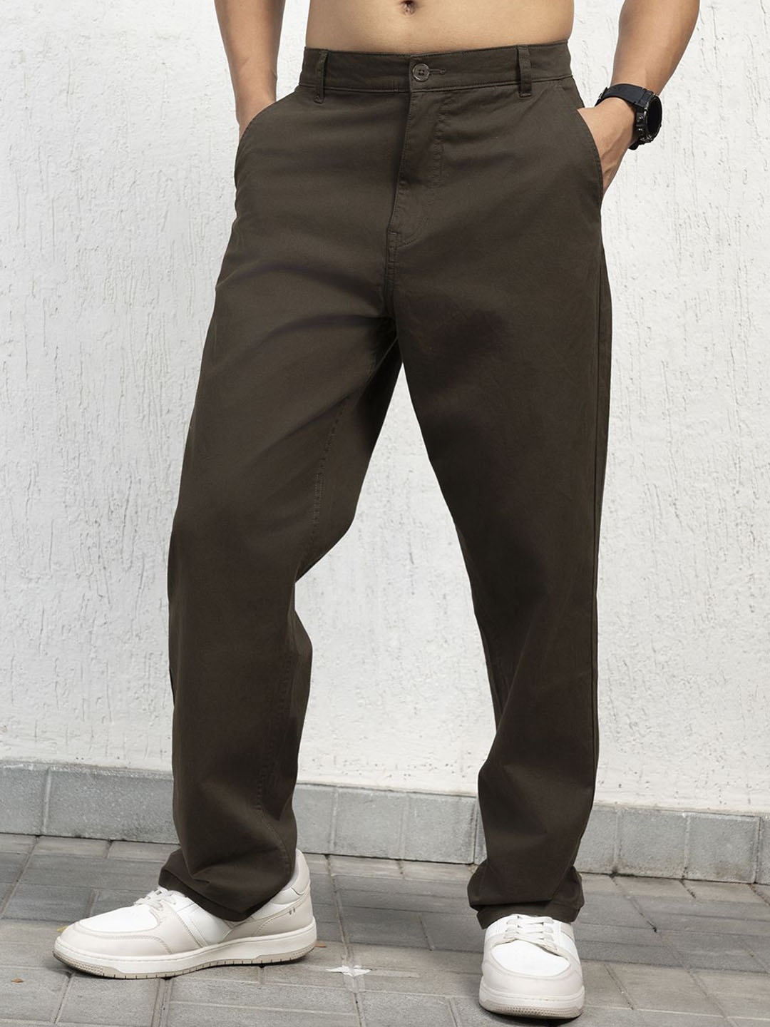 

Hubberholme Men Loose Fit Trousers, Olive