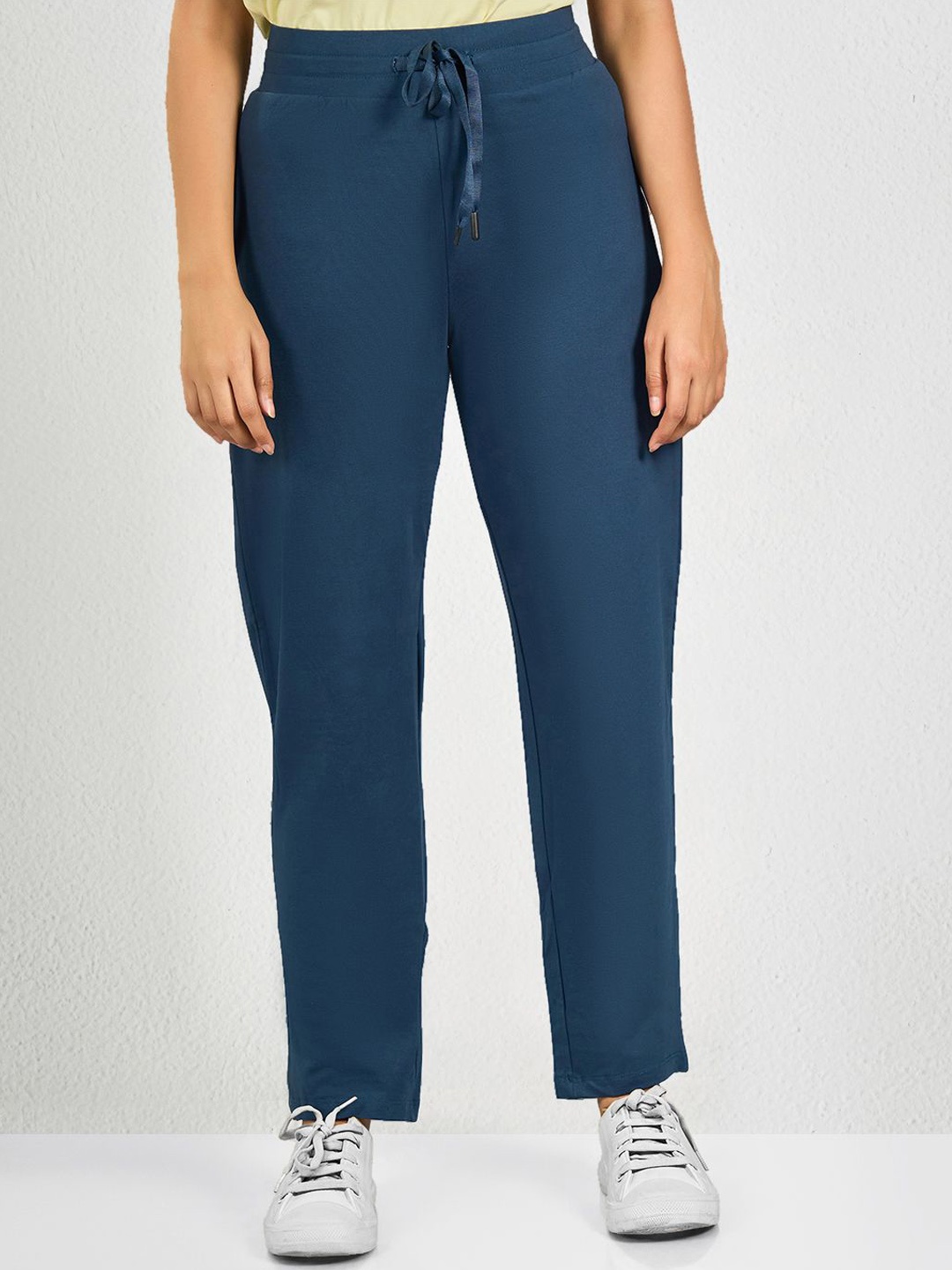 

MAYSIXTY Women Mid Rise Track Pants, Blue