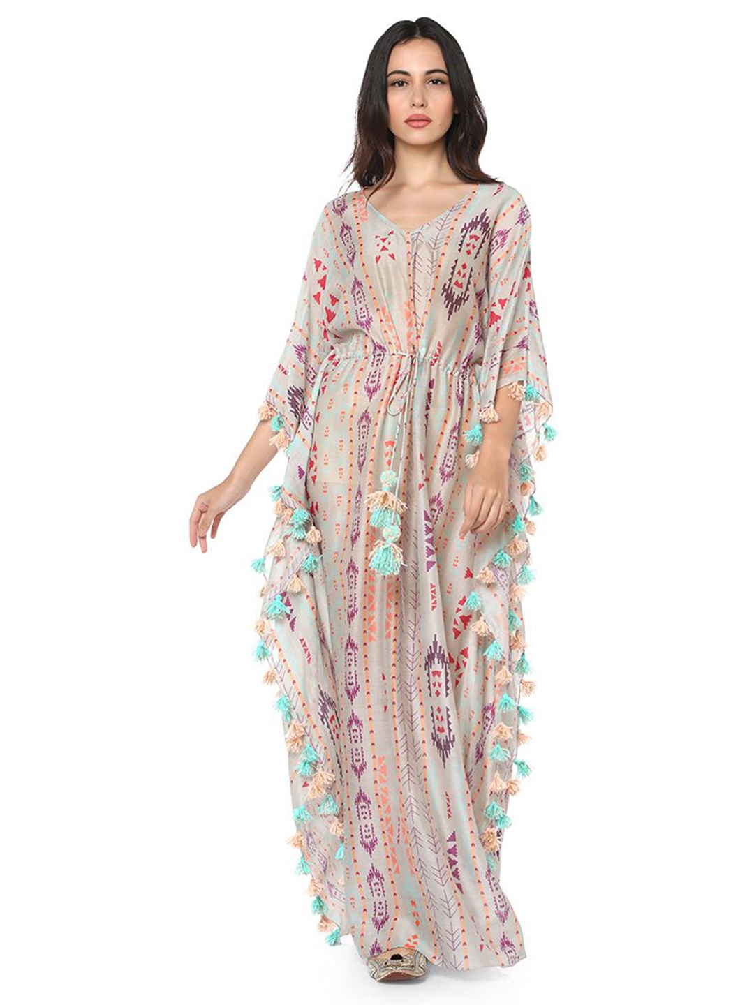 

PS PRET BY PAYAL SINGHAL Printed Kaftan Maxi Dress, Grey
