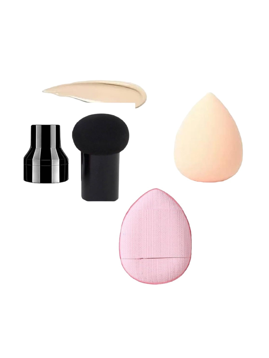 

Facejewe Set of 1 Mushroom Shape Finger Sponge with 3 Makeup Blender, Black
