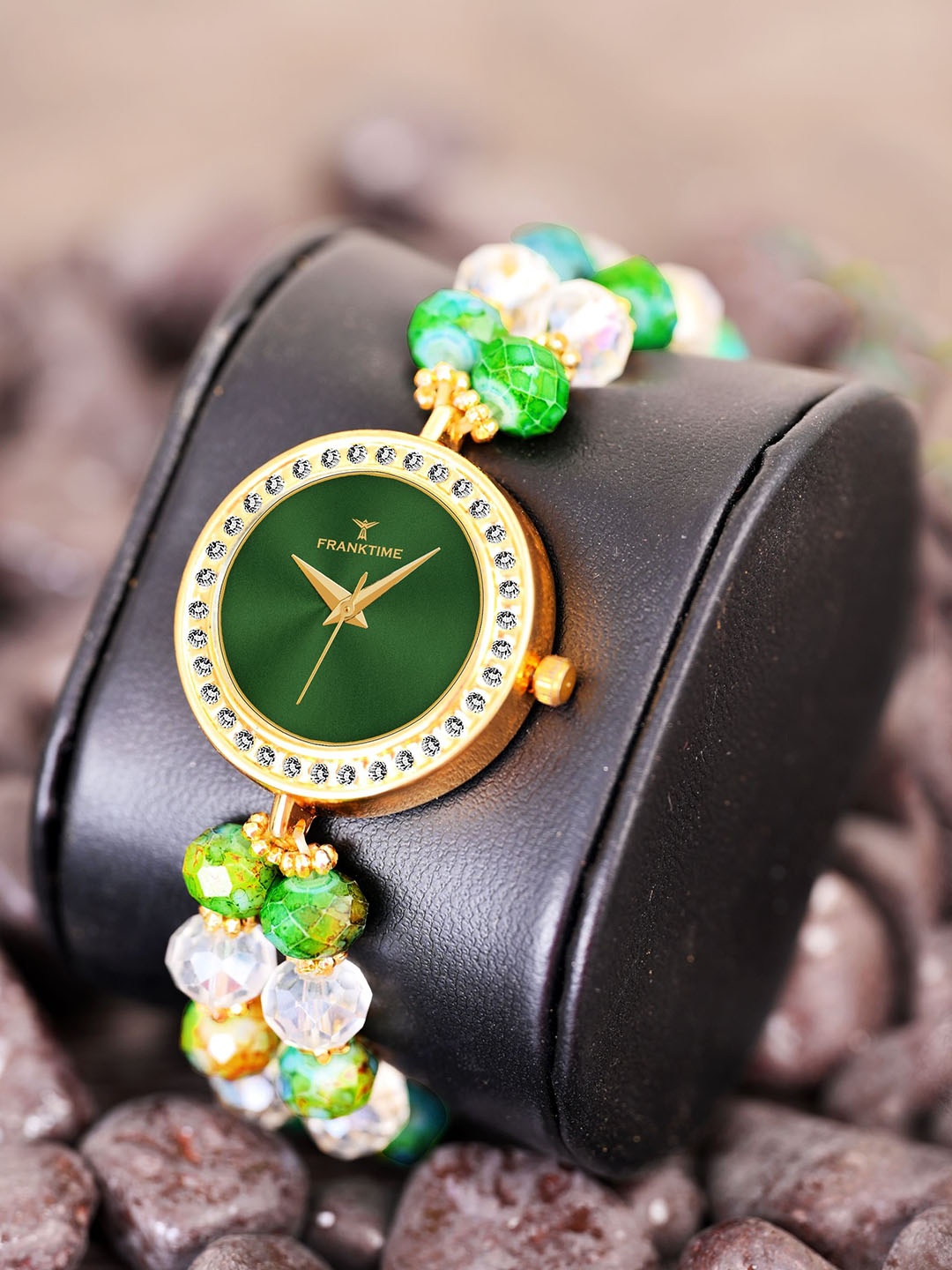 

Franktime Women Brass Embellished Dial & Straps Analogue Watch FT-0026, Green