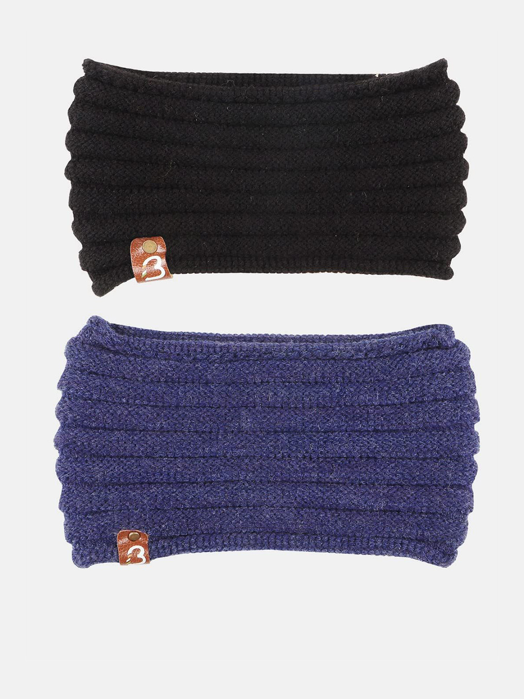 

Bharatasya Pack Of 2 Self-Design Earwarmer Headband, Blue