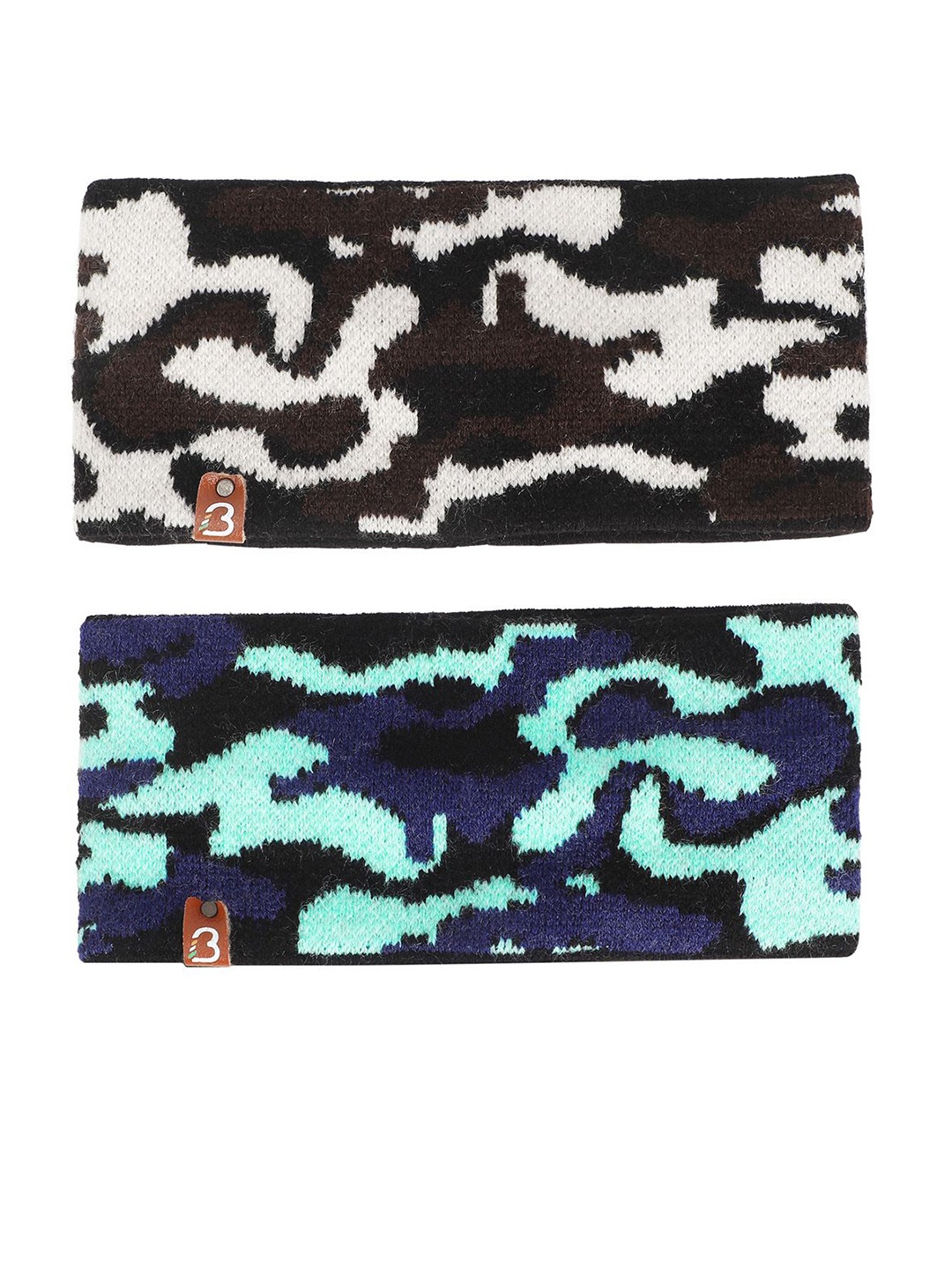 

Bharatasya Pack Of 2 Army Patterned Headband, Black
