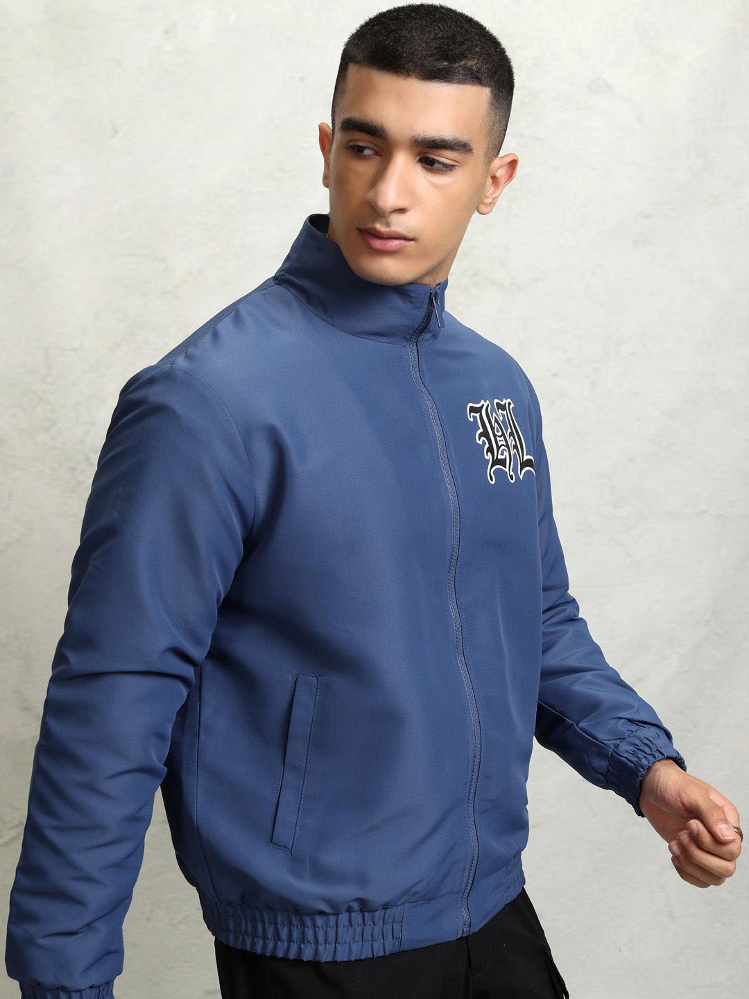 

HIGHLANDER Men Sporty Jacket with Patchwork, Navy blue