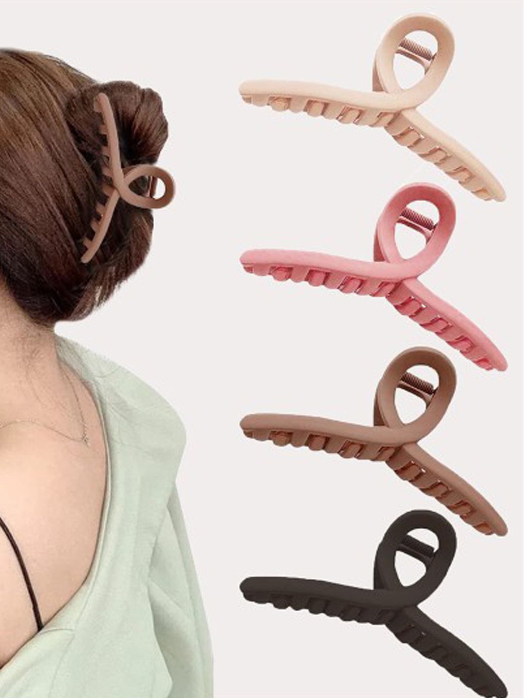 

Softwrap Women Set of 4 Matte Butterfly Claw Clip, Black