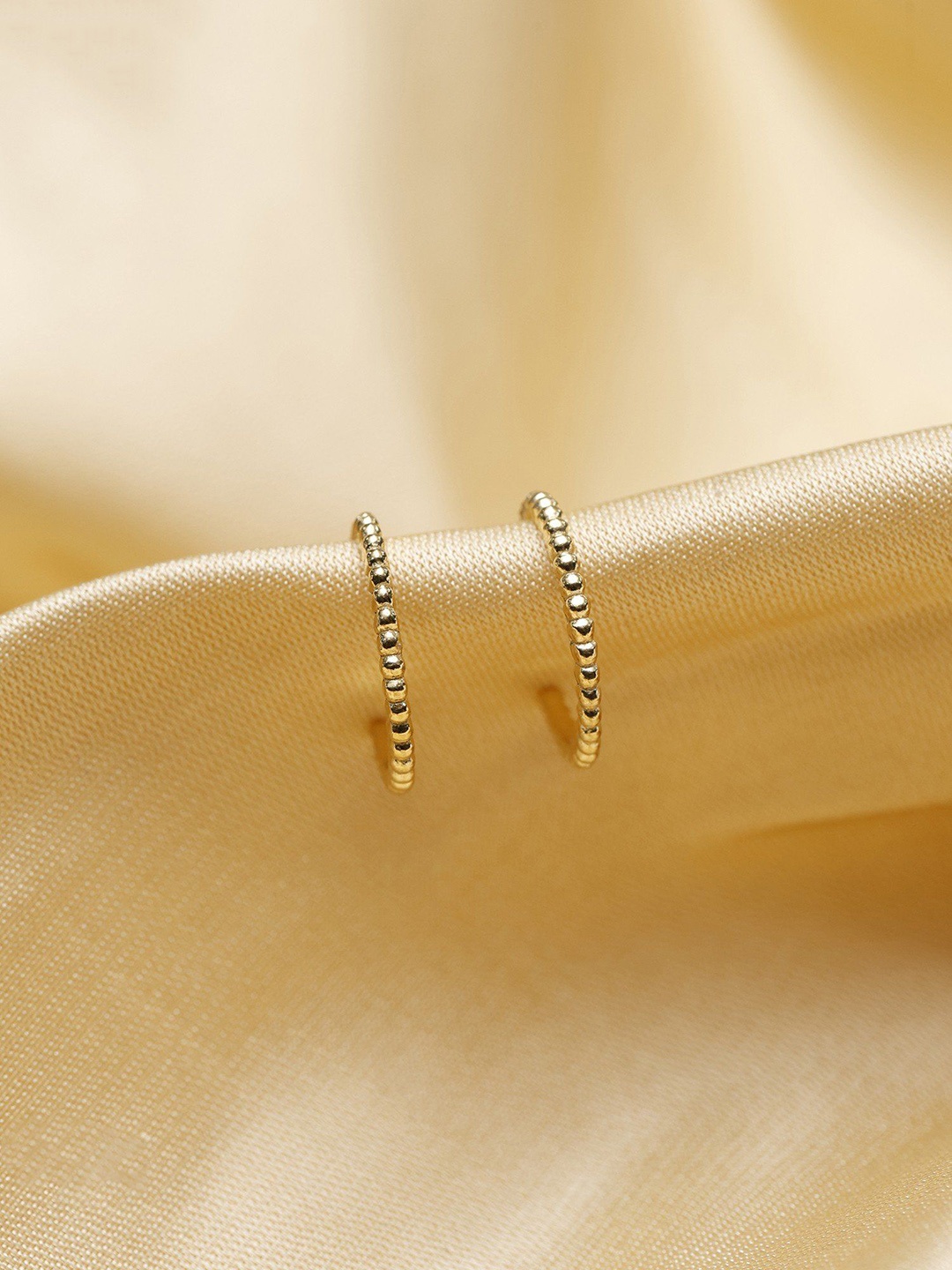 

Exotic India Gold-Plated Sterling Silver Dot Hoop Earrings