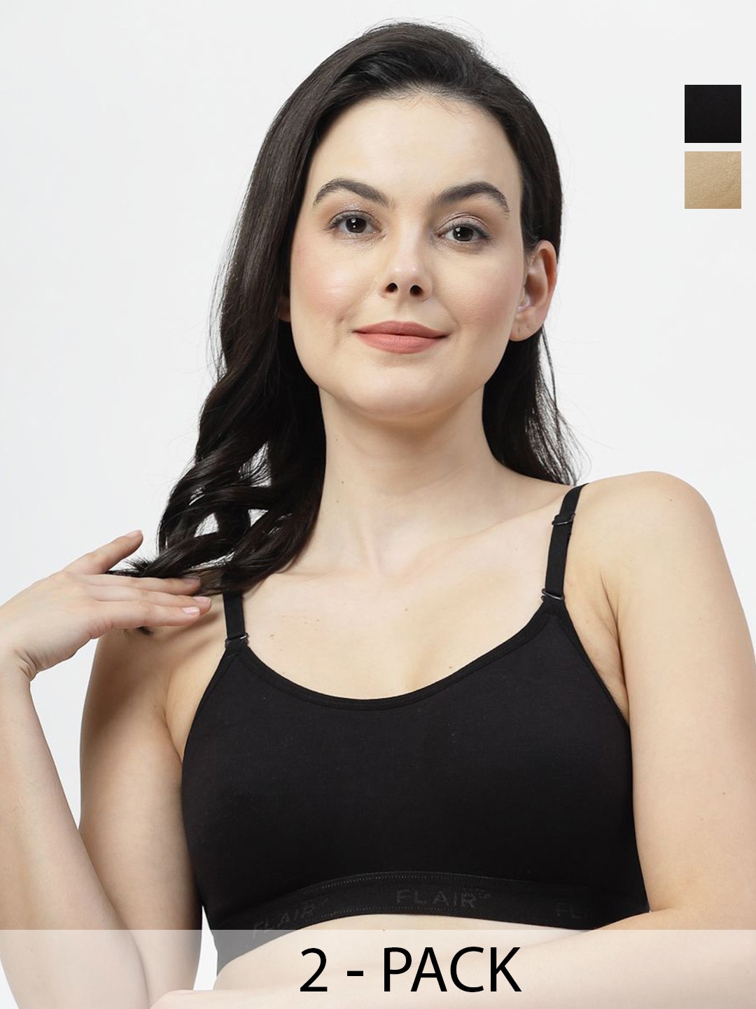 

SHYAM SONS FLAIR Pack Of 2 Women Non Padded Full Coverage Bra, Brown