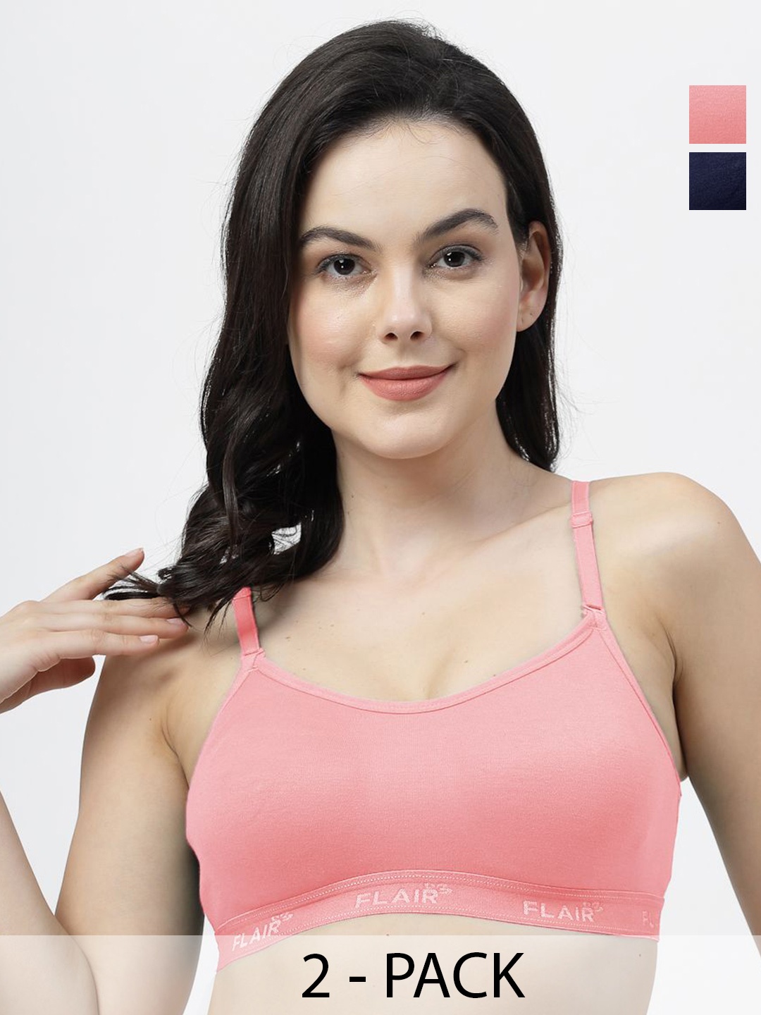 

SHYAM SONS FLAIR Pack of 2 Full Coverage Non Padded Seamless T-Shirt Bra, Pink
