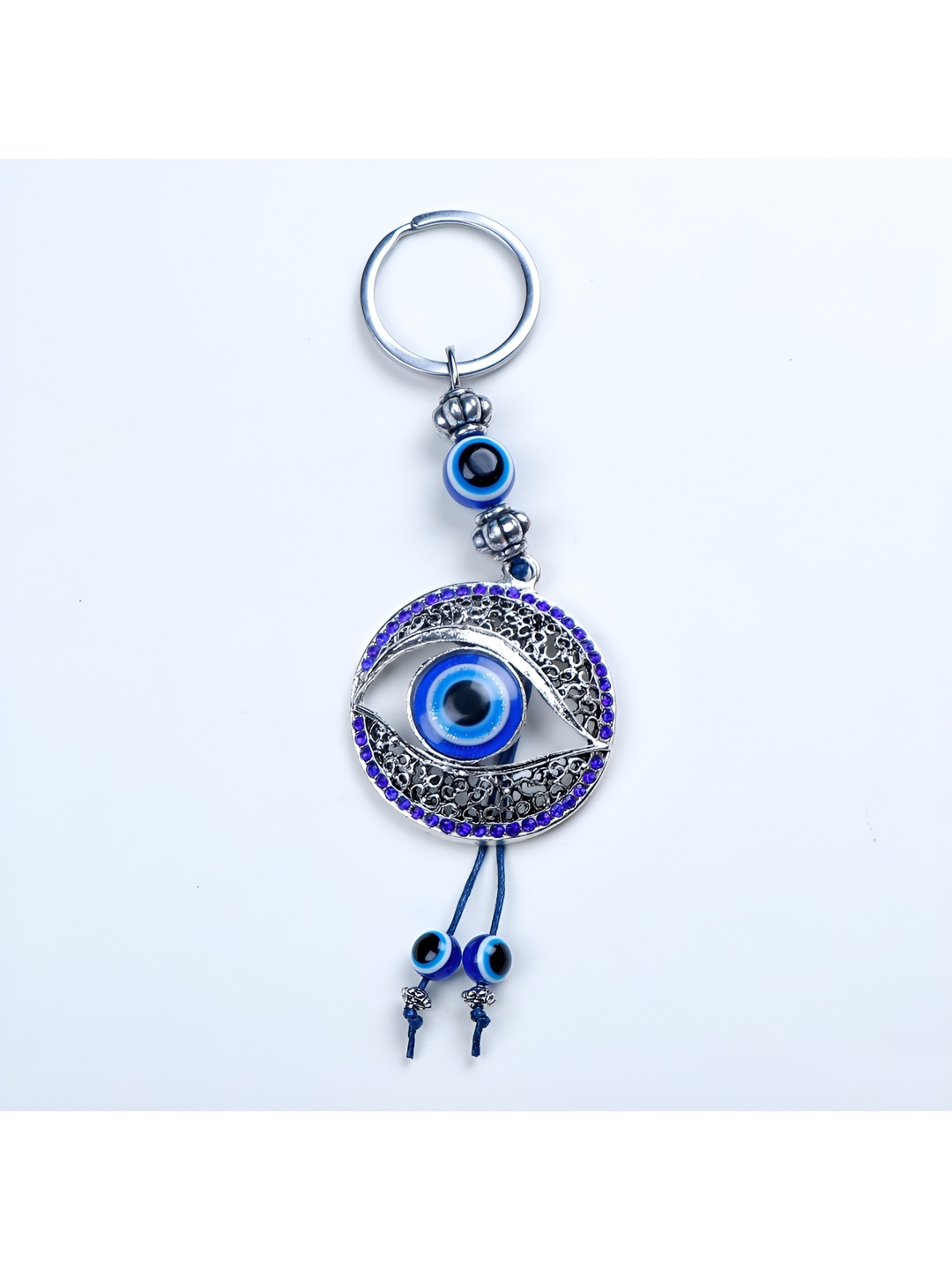 

Archies Textured Protective Evil Eye Keychain, Blue