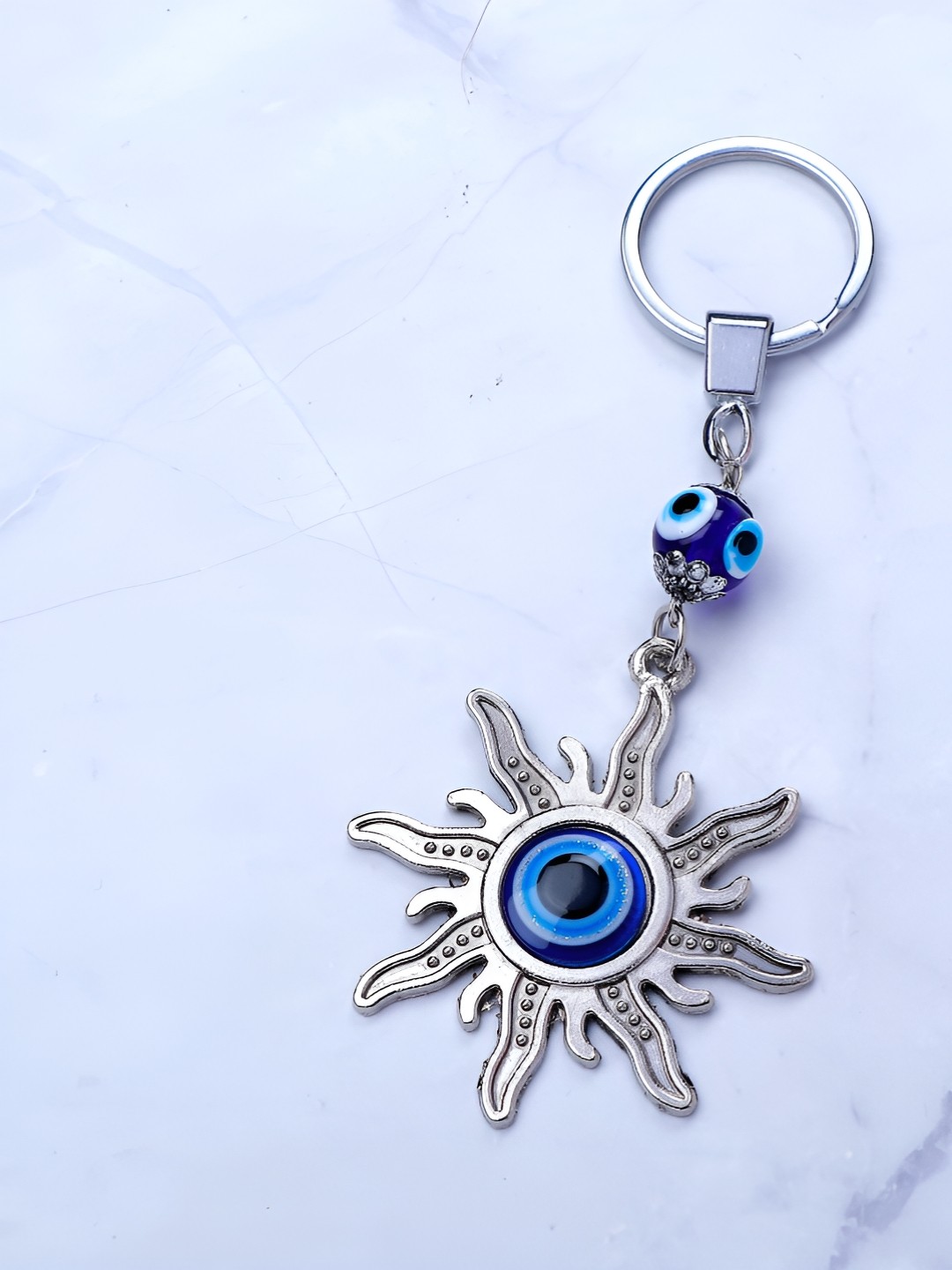 

Archies Textured Evil Eye Keychain, Blue