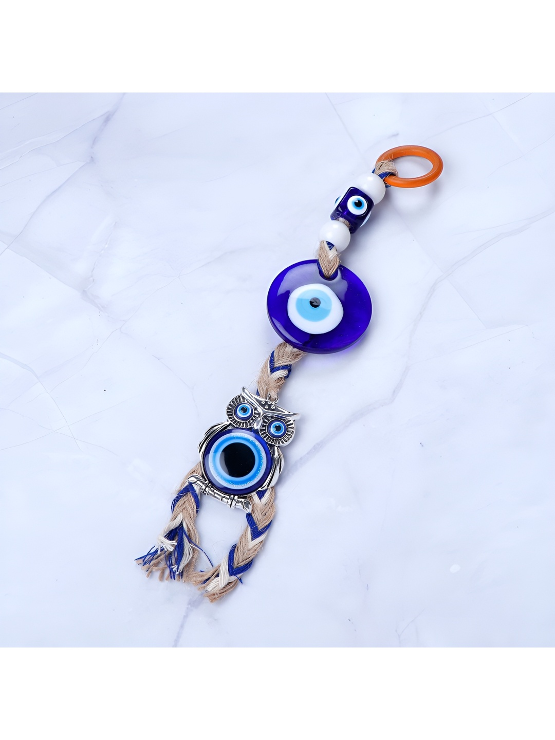 

Archies Silver Toned & Navy Blue Textured Evil Eye Owl Hanging