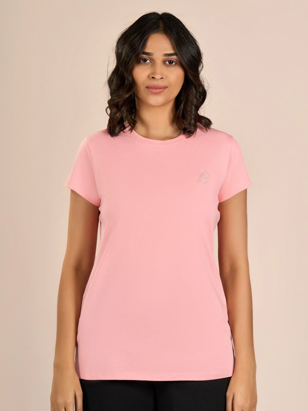 

MAYSIXTY Women Pockets T-shirt, Pink