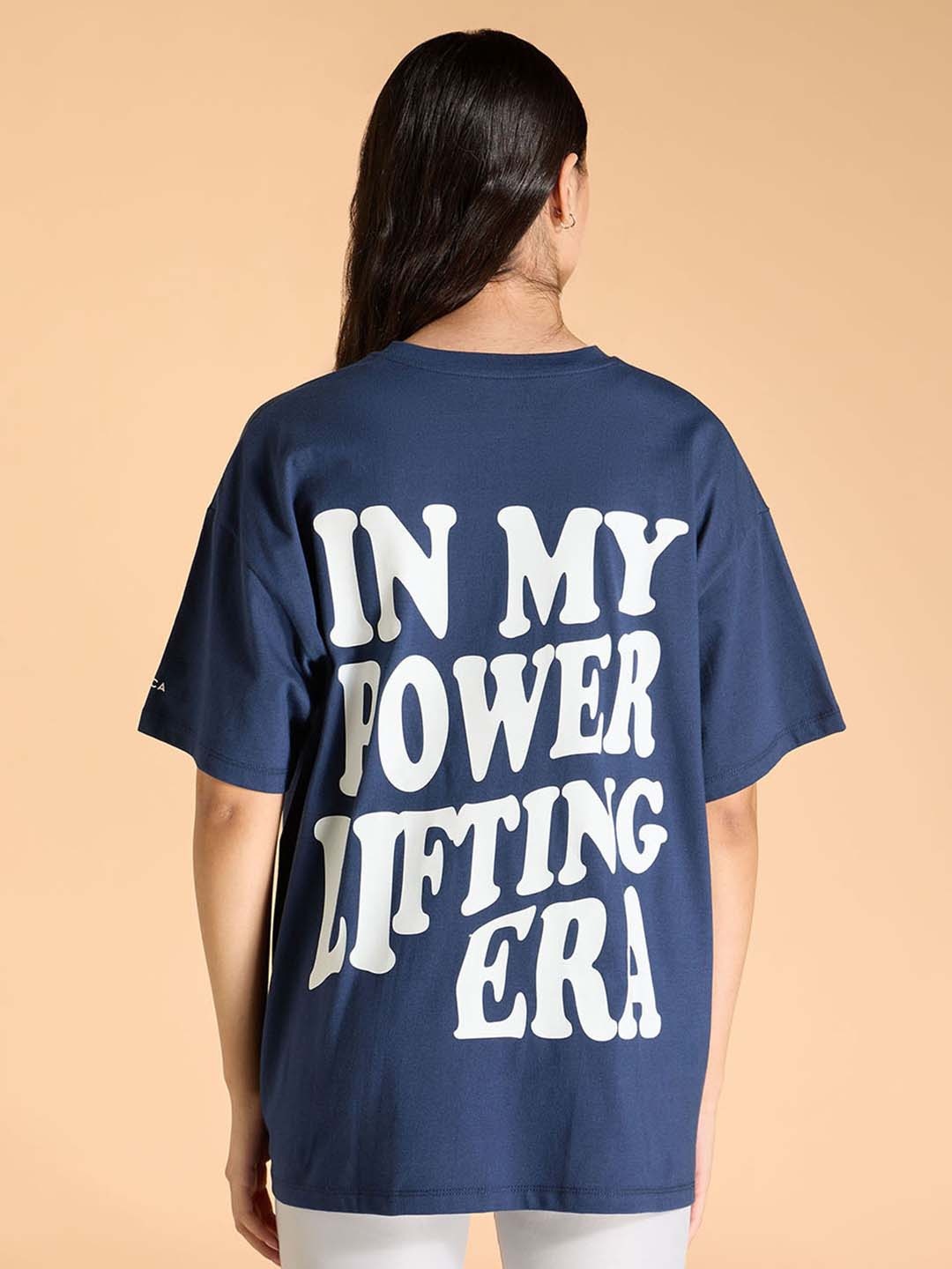 

KICA Wellness Edition Women Cotton Oversized Printed Typographic T-shirt, Navy blue