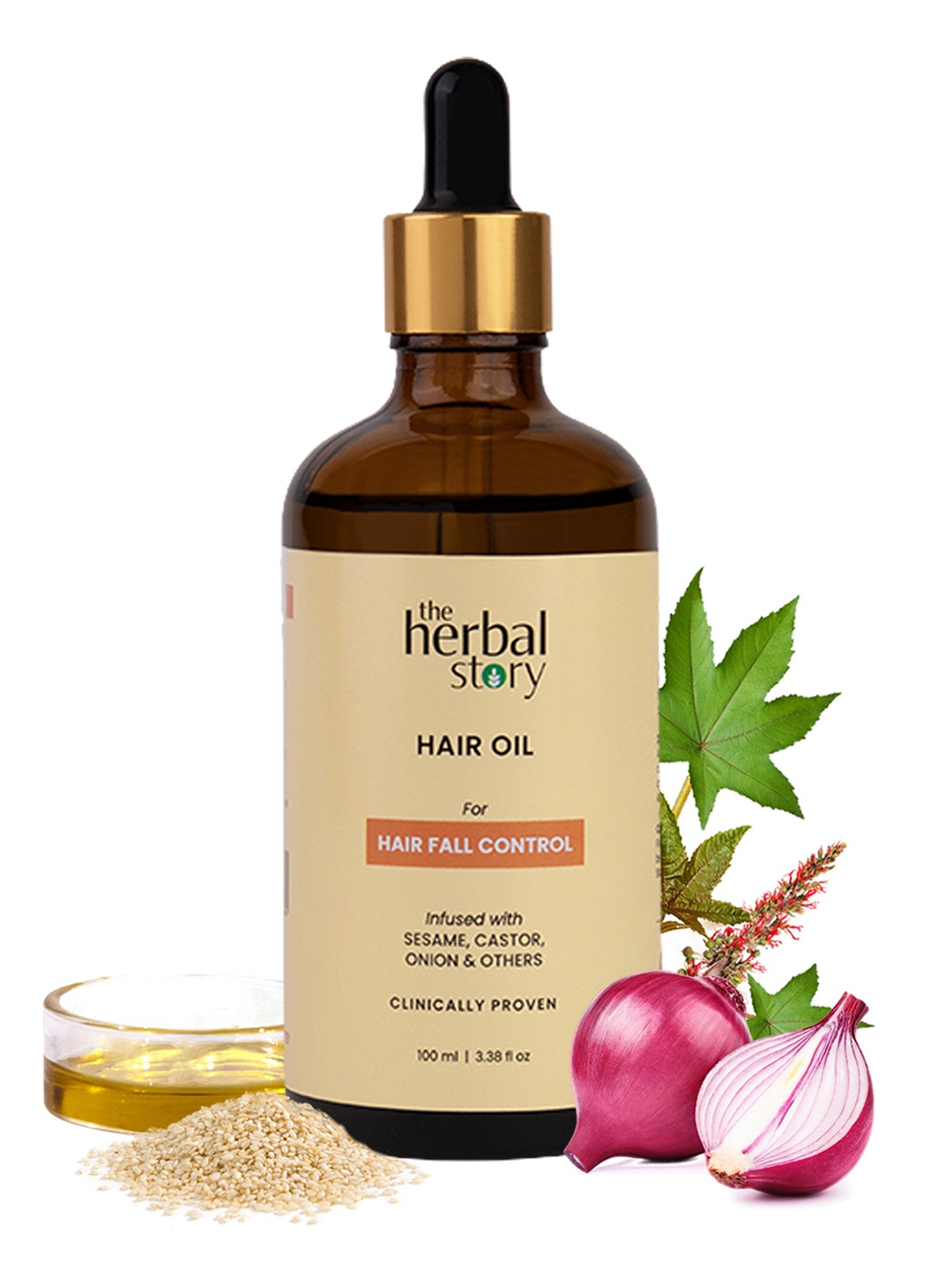 

The Herbal Story Hair Fall Control Oil-100ml, Transparent