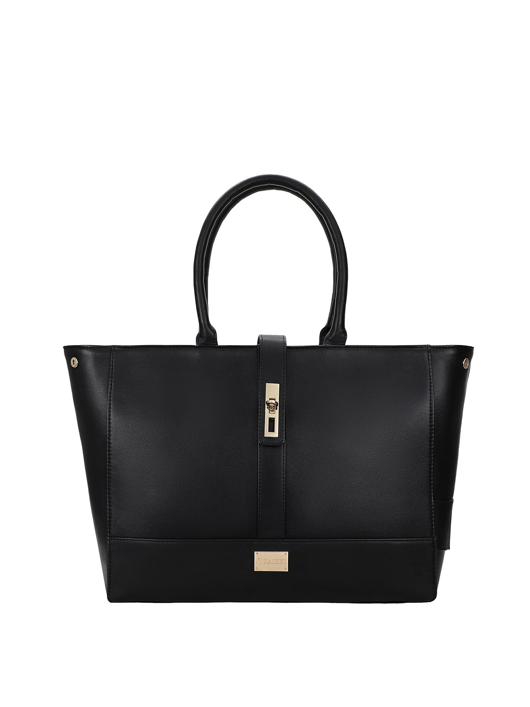 

RASHKI Women PU Structured Handheld Bag, Black