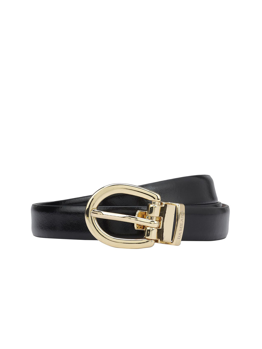 

Da Milano Women Solid Tang Closure Belt, Black