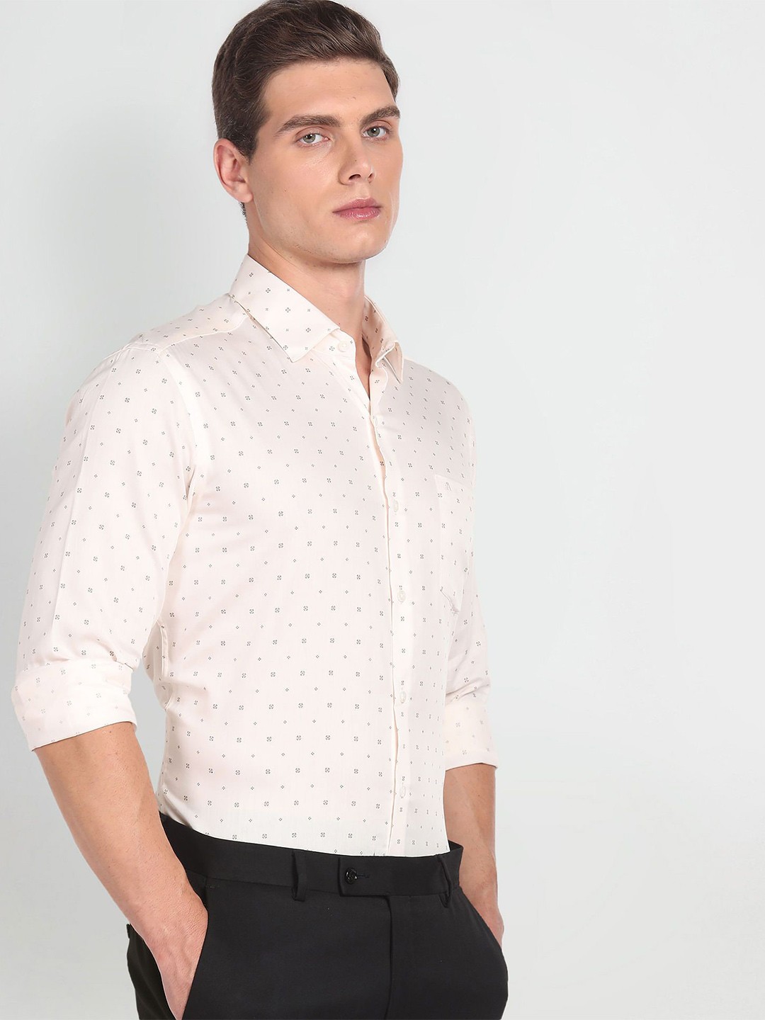 

Arrow Men Slim Fit Opaque Printed Formal Shirt, White