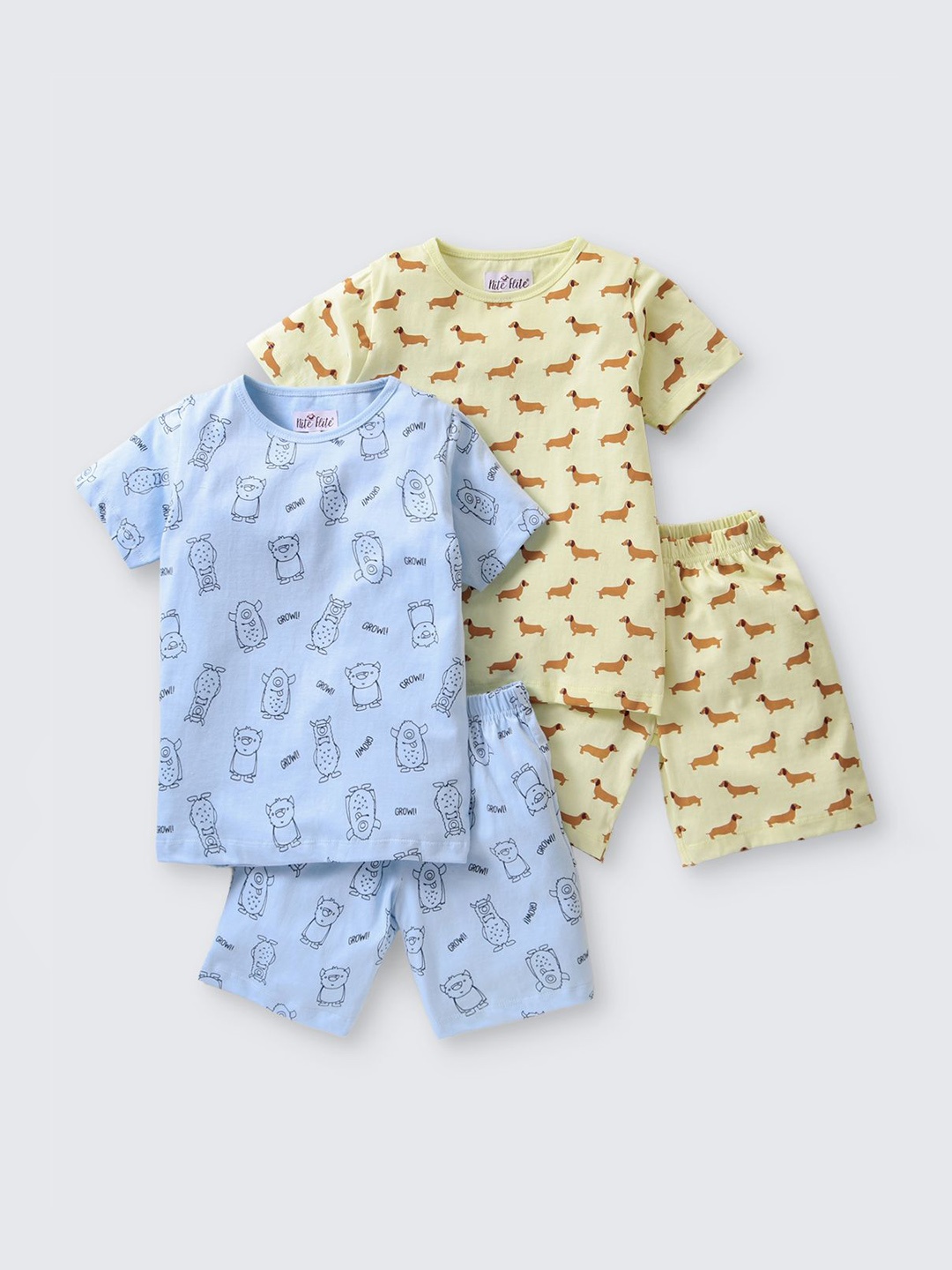 

Nite Flite Pack Of 2 Boys Conversational Printed Night suit, Blue