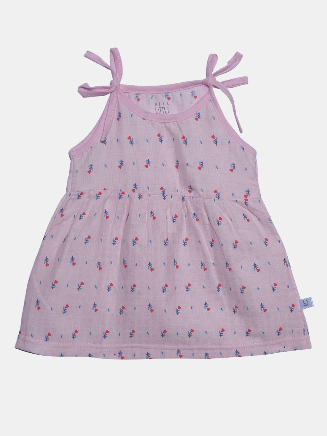 

Dear Little Printed Sleeveless Cotton A-Line Dress, Pink