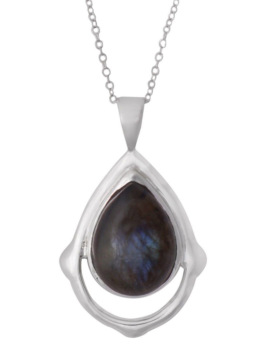 

Exotic India Labradorite Gemstone Sterling Silver Studded Pendant