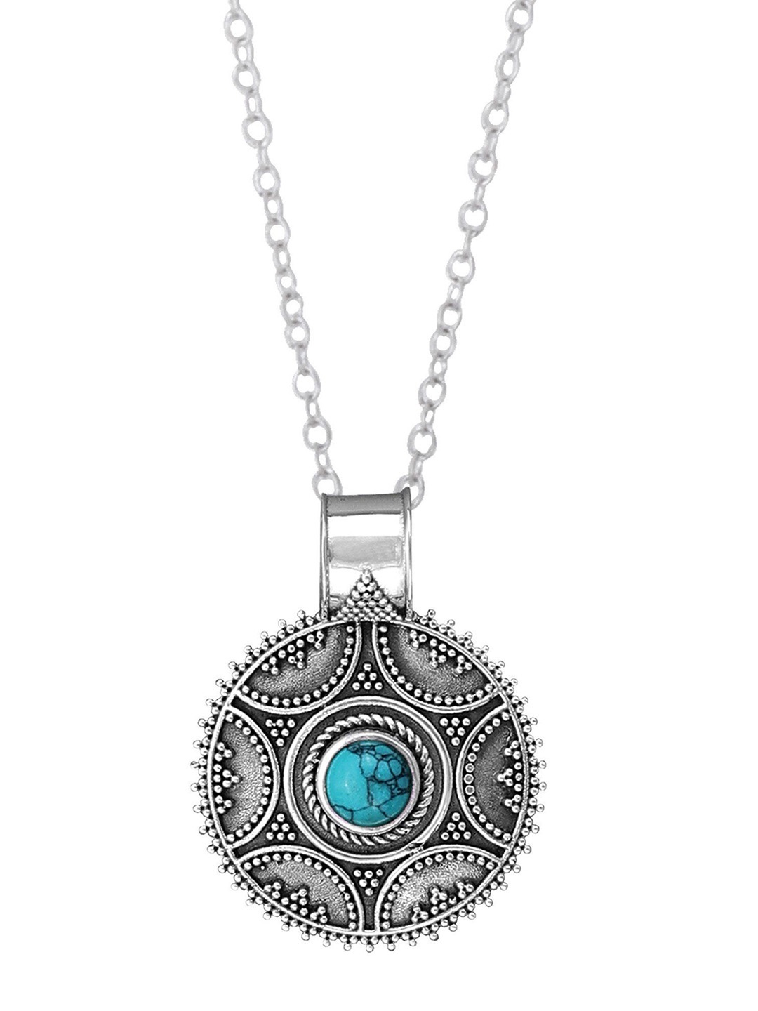 

Exotic India Turquoise Gemstone Designer Sterling Silver Pendant
