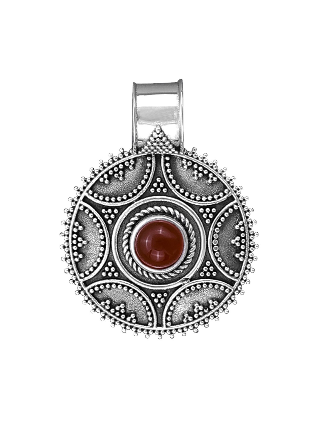 

Exotic India Carnelian Gemstone Sterling Silver Designer Pendant