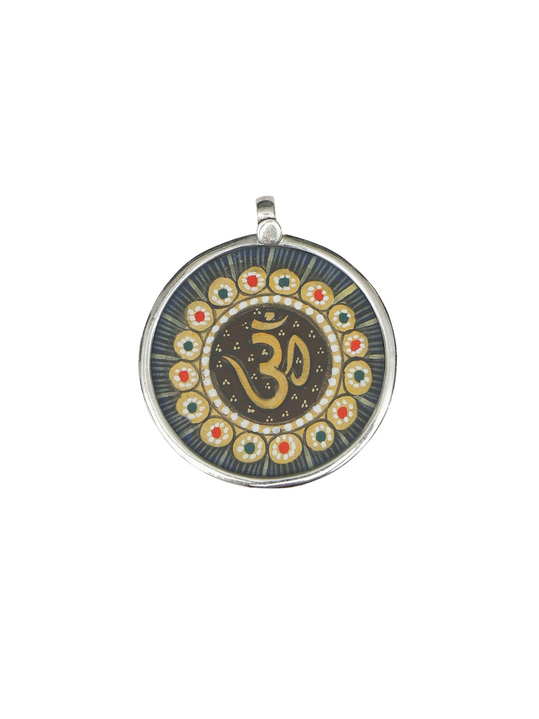 

Exotic India Sterling Silver Om (AUM) Pendant, White