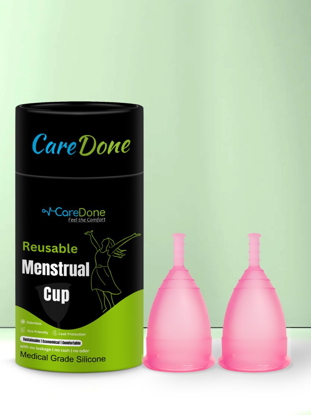 

CareDone Set Of 2 Reusable Leak Proof Menstrual Cup, Pink