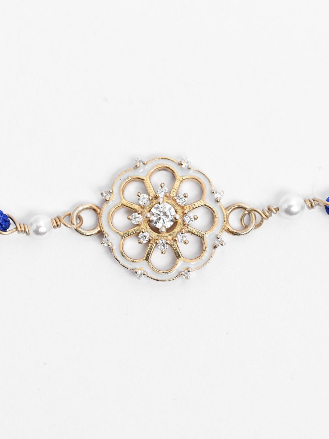 

Clara 92.5 Sterling Silver Mandala Thread Rakhi, Gold