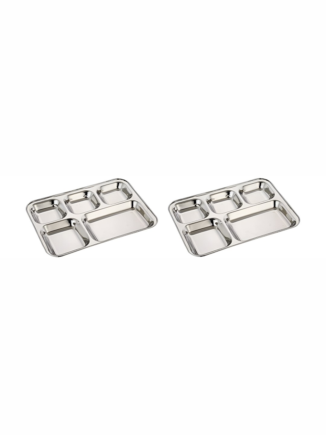 

Expresso Silver Toned 2 Pieces Heavy Duty 5 Sections Divided Dinner Plates