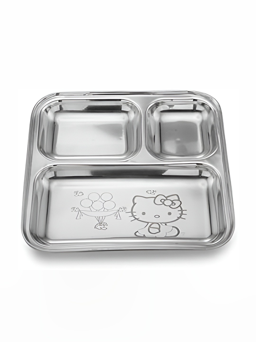 

Expresso Silver Toned 3 Compartment Divided Heavy Duty Dinner Plate