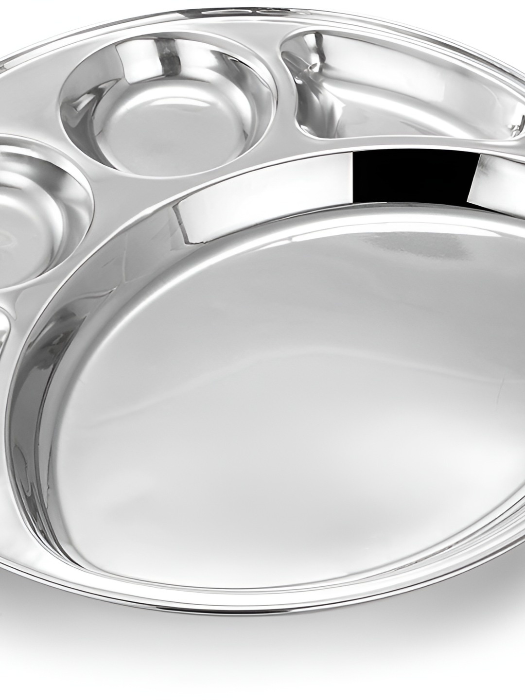 

Expresso 4 Pieces Stainless Steel Round Glossy Dinner Plates, Silver